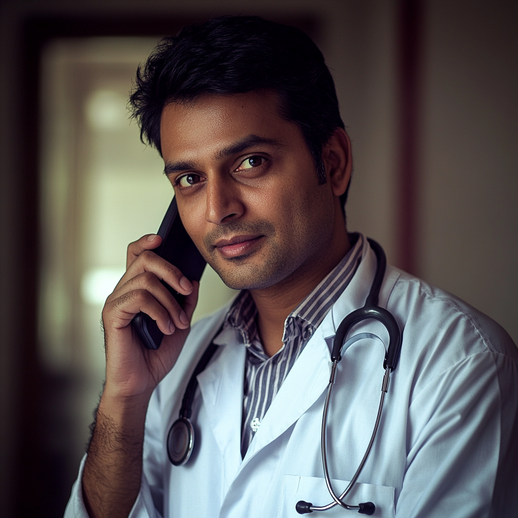 A doctor talking on the phone | Source: no source