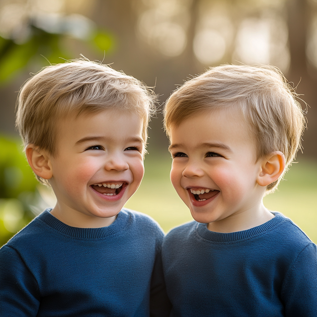 Twin brothers having fun outdoors | Source: no source