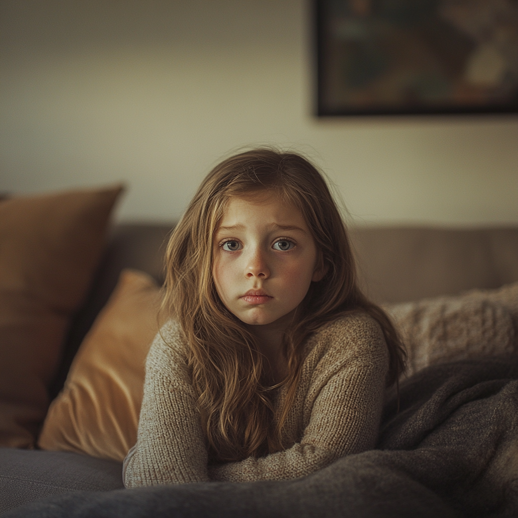 A sad young girl | Source: No source