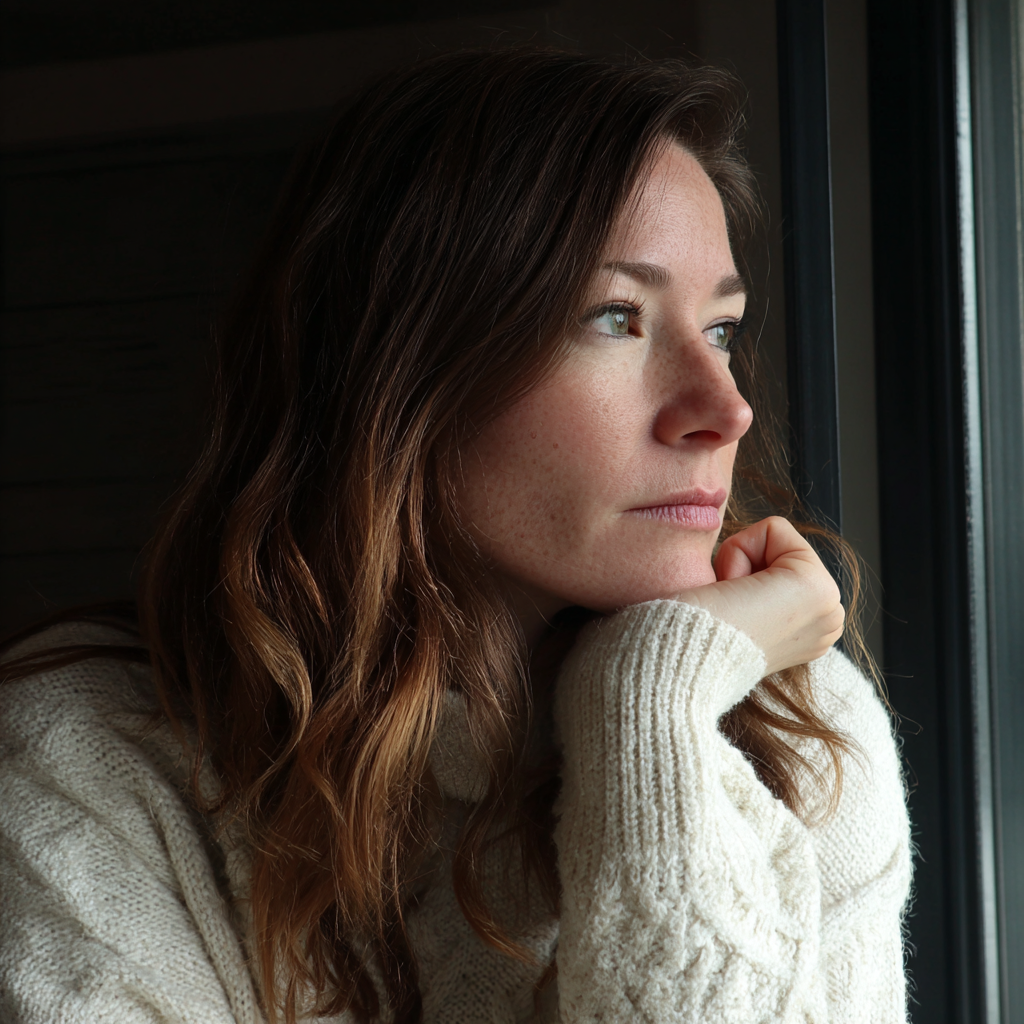A woman looking out a window | Source: no source