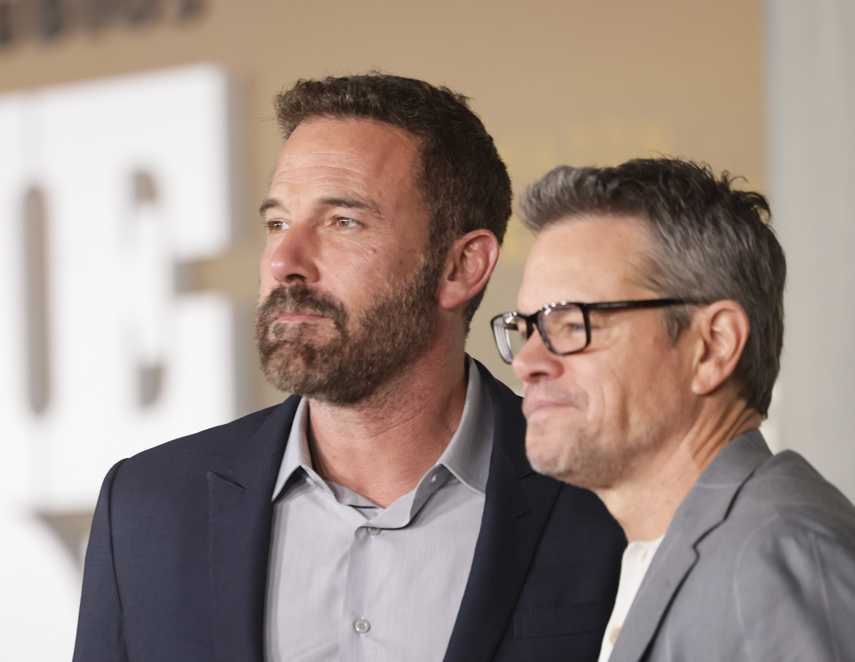 Ben Affleck and Matt Damon at the world premiere of Amazon MGM Studios' "Crime 101" at The United Theater on Broadway on February 10, 2026, in Los Angeles, California. | Source: Getty Images