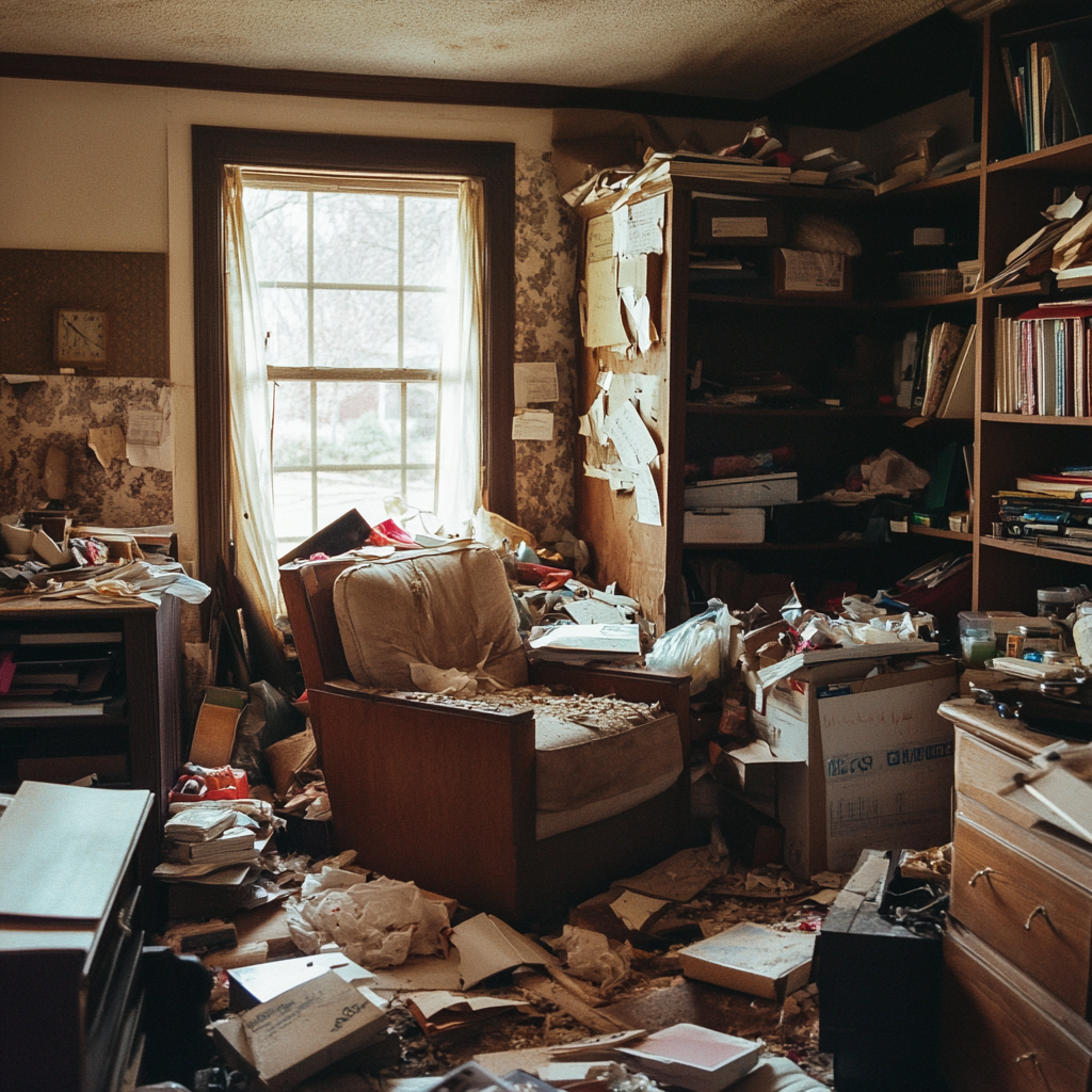 A dirty cluttered house | Source: No source