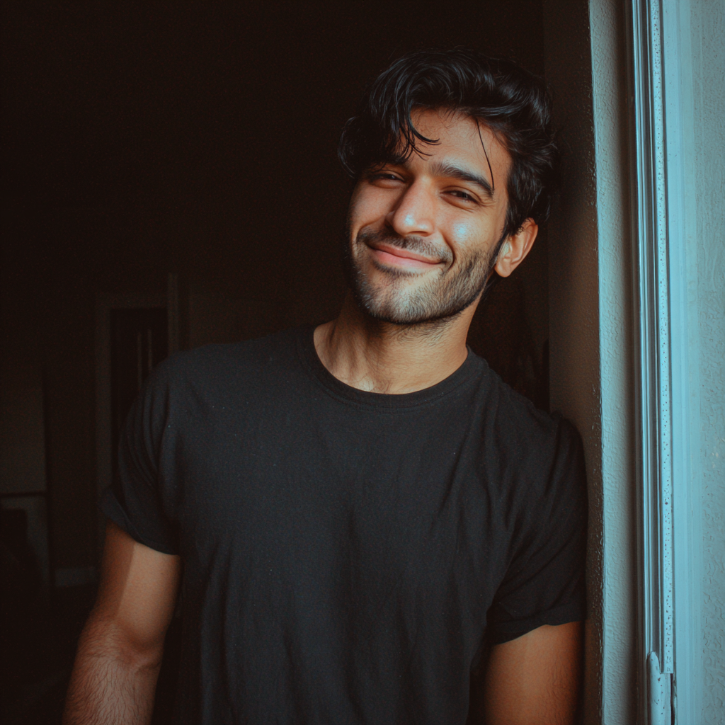A man leaning against a doorframe | Source: no source