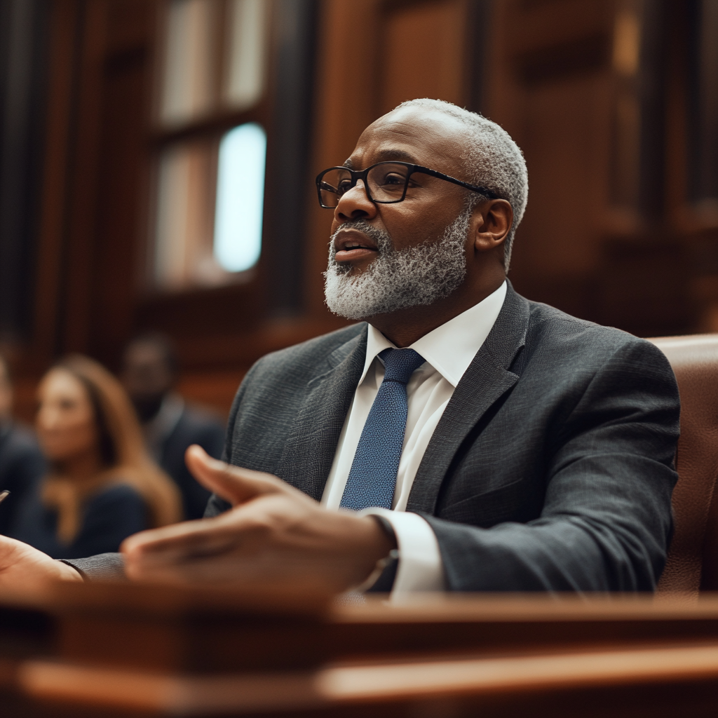 A lawyer talking in court | Source: No source