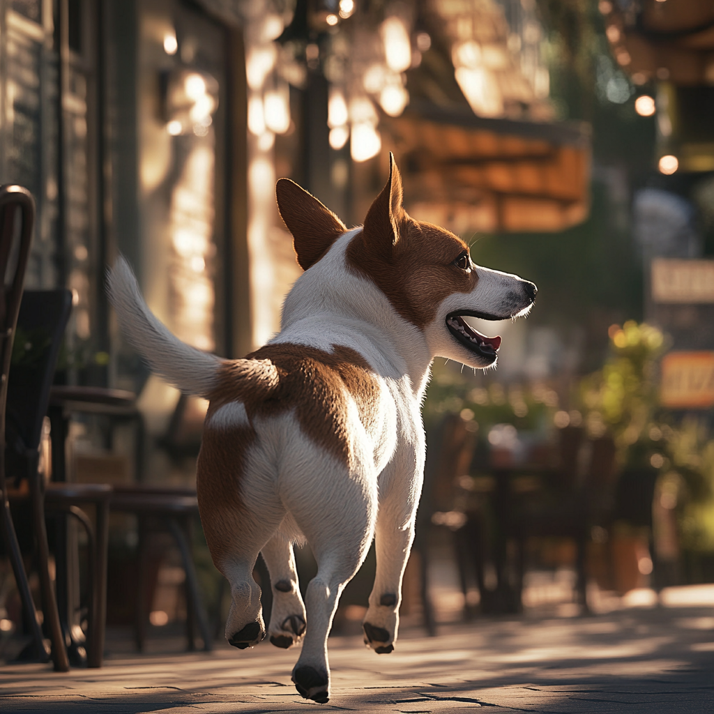 A dog running away | Source: No source