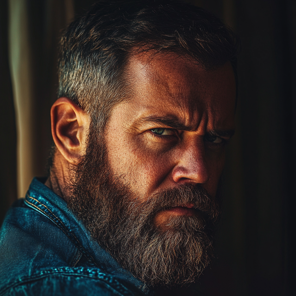 A serious man looking over his shoulder | Source: no source