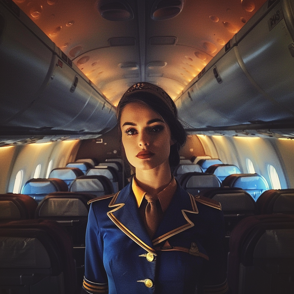 A stern flight attendant | Source: no source