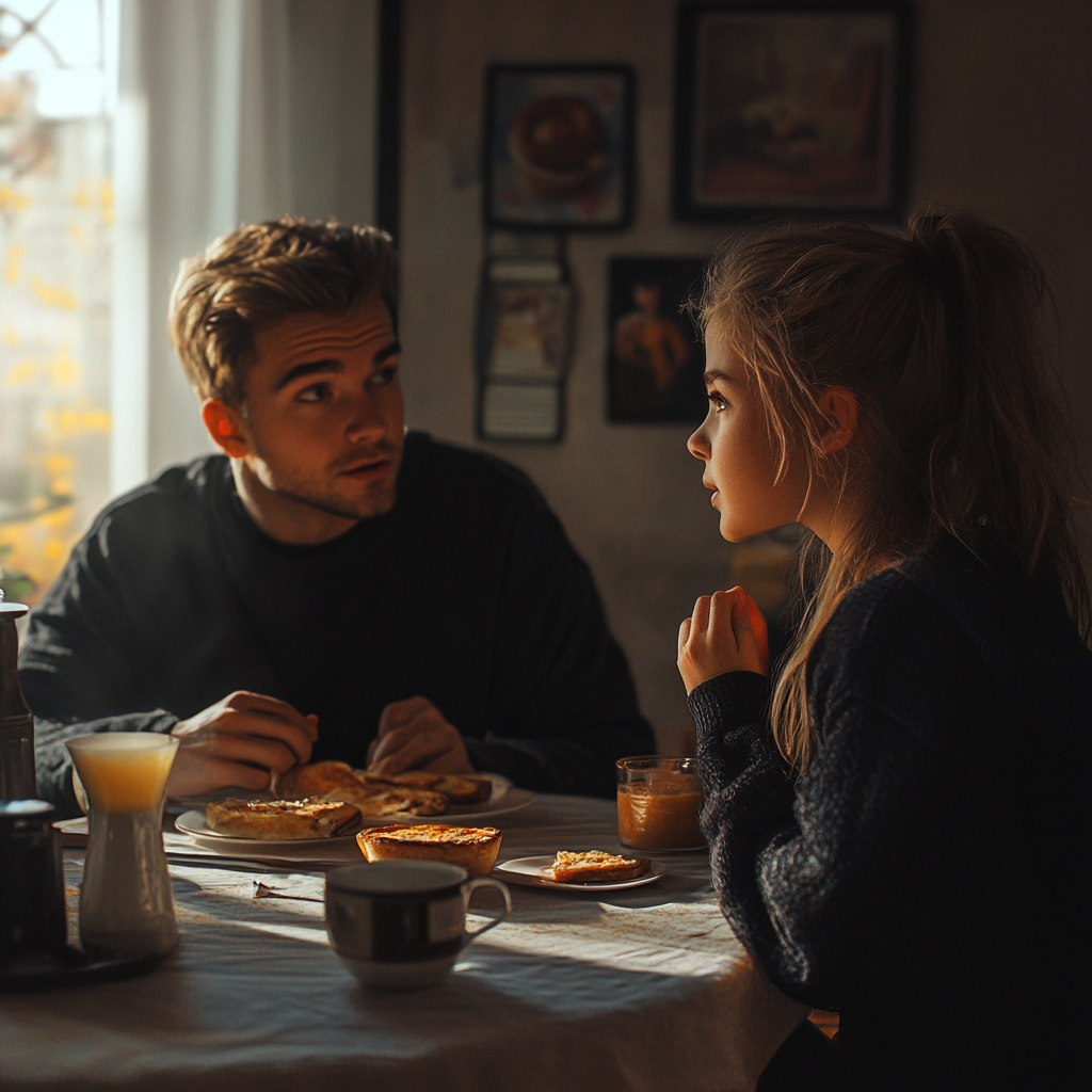 A man talking to his niece | Source: No source