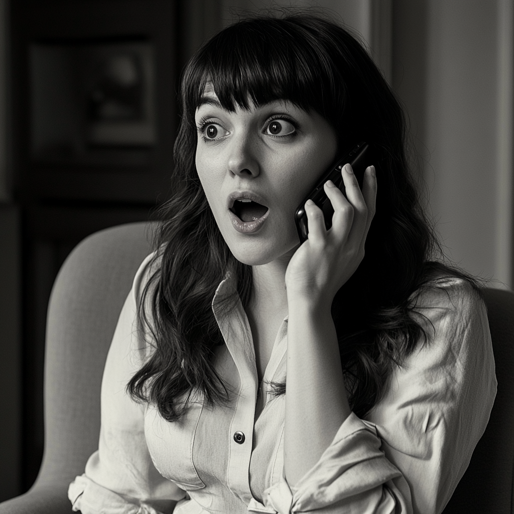 A shocked woman talking on the phone | Source: No source