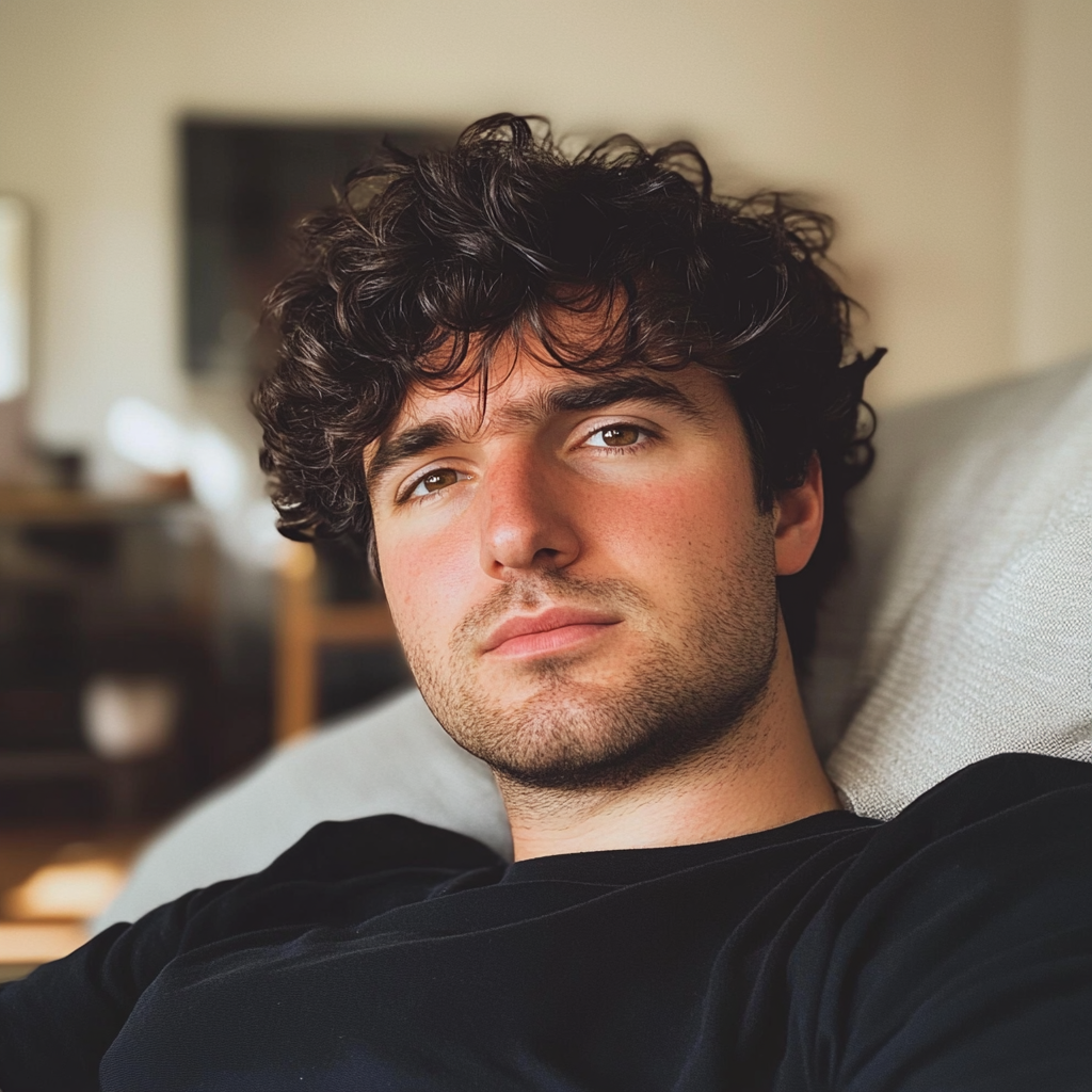 A man sitting on a couch | Source: No source