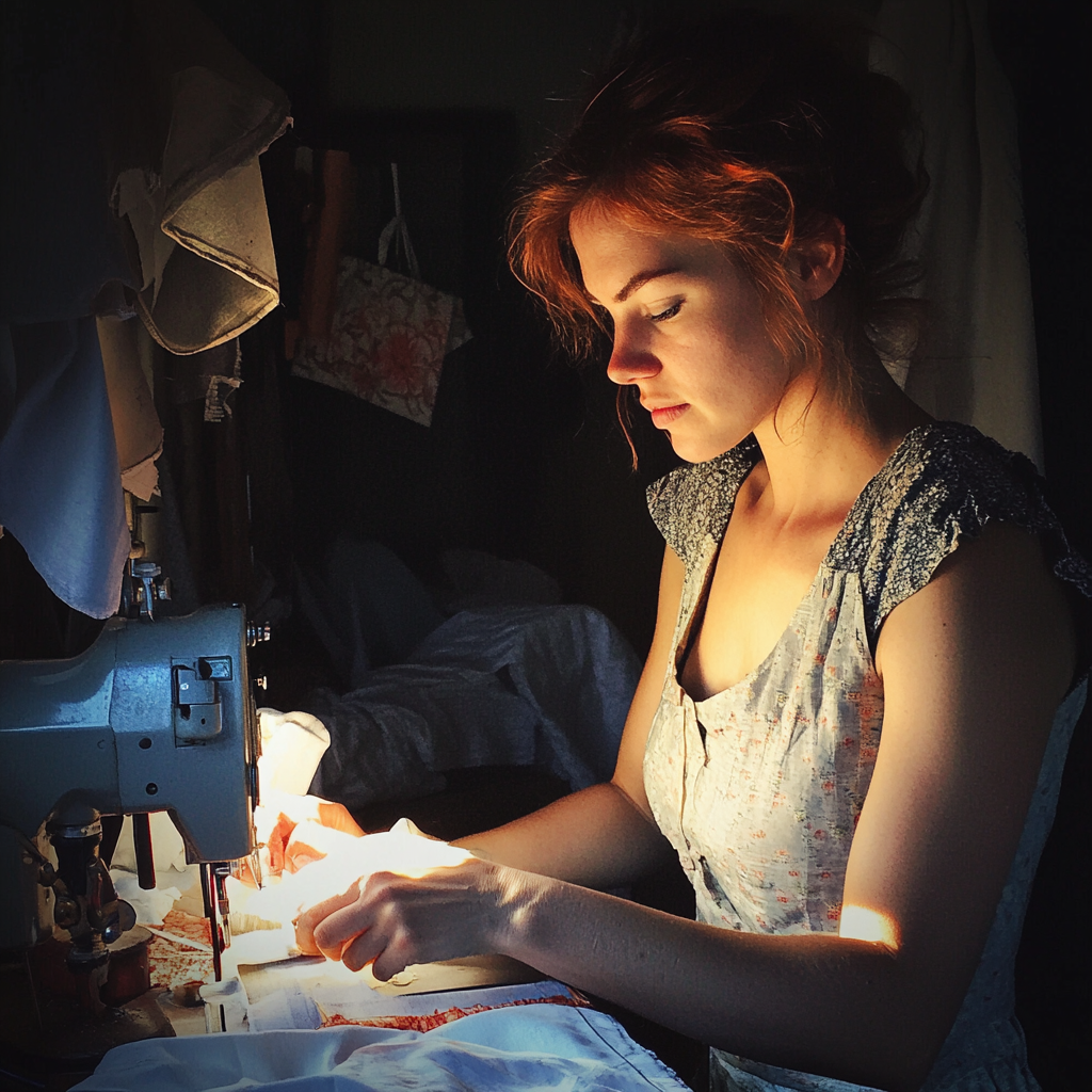 A woman working as a seamstress | Source: No source