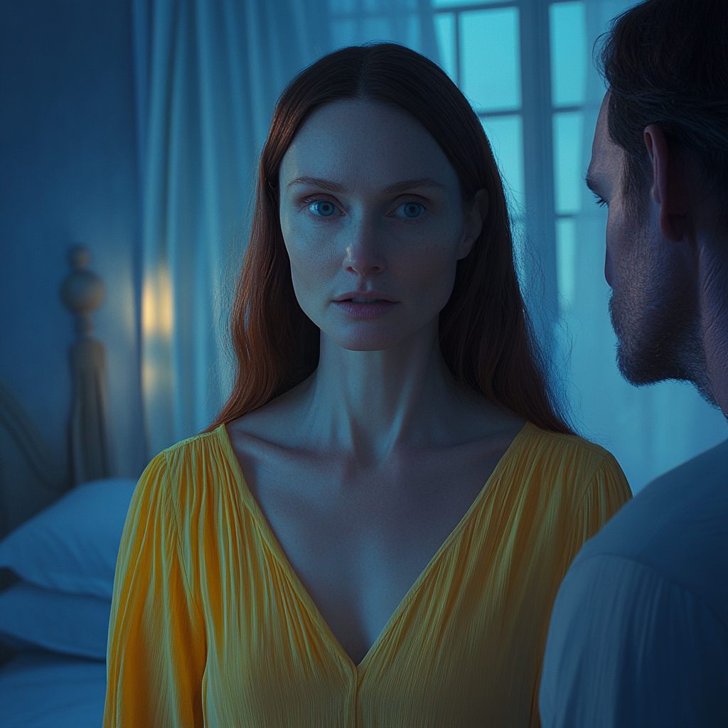 A woman looking at her husband | Source: no source