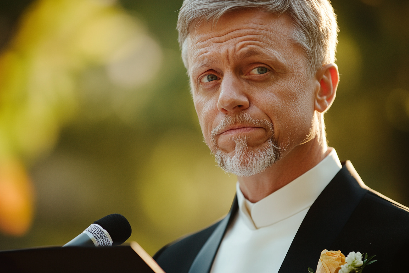 A wedding officiant looking confused | Source: no source