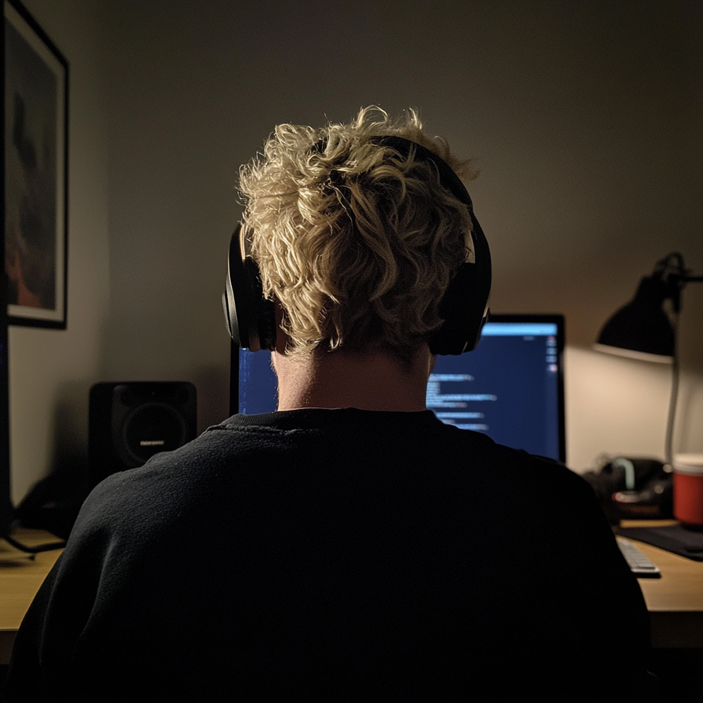 A man sitting at a desk and using a laptop | Source: no source