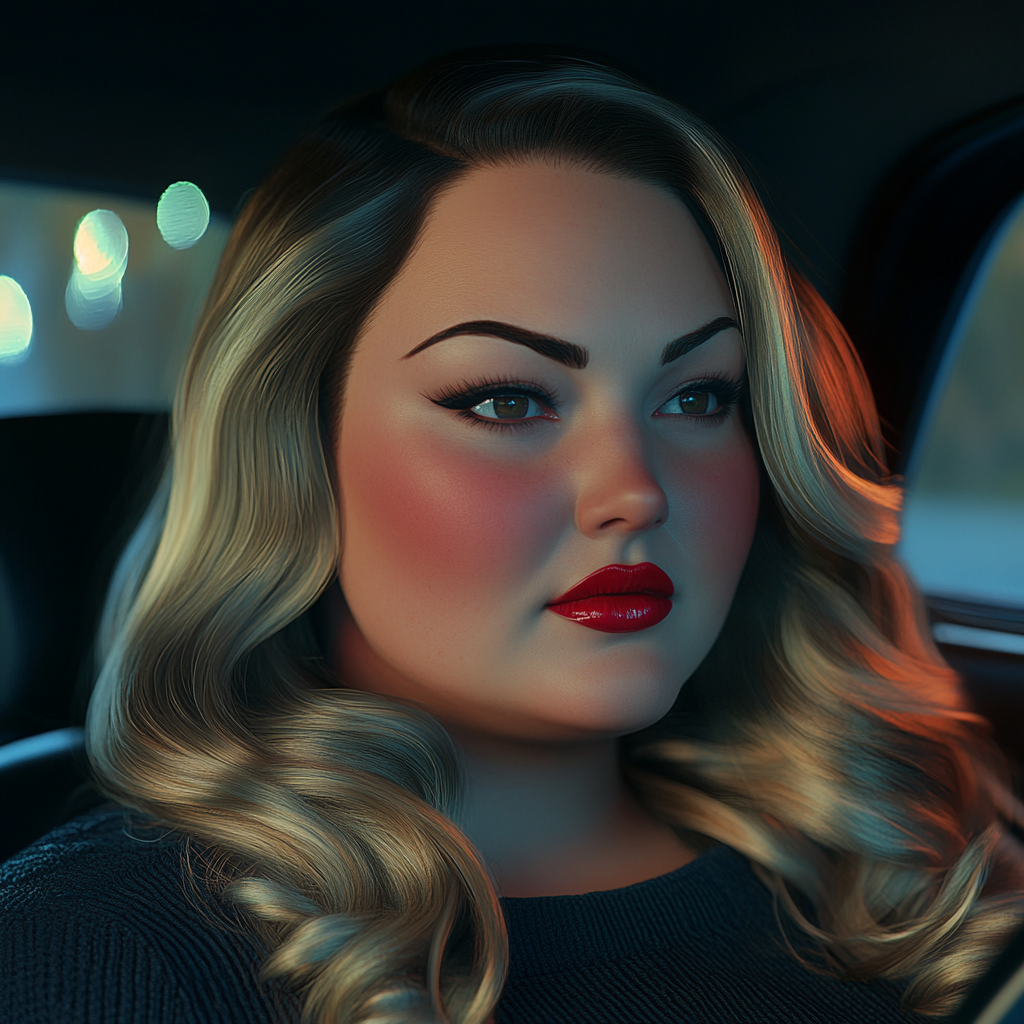A woman sitting in a car | Source: No source