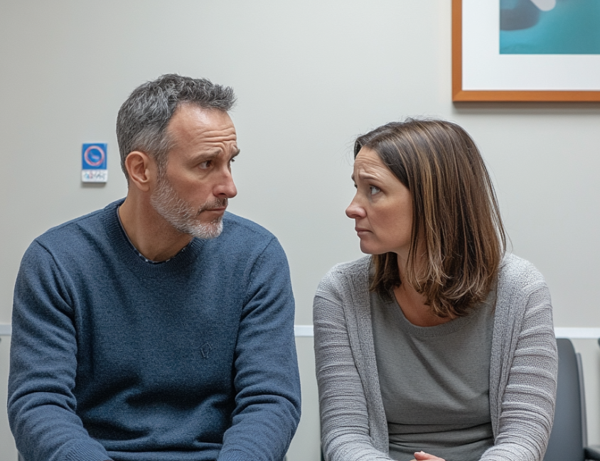 A couple staring grimly at each other | Source: no source
