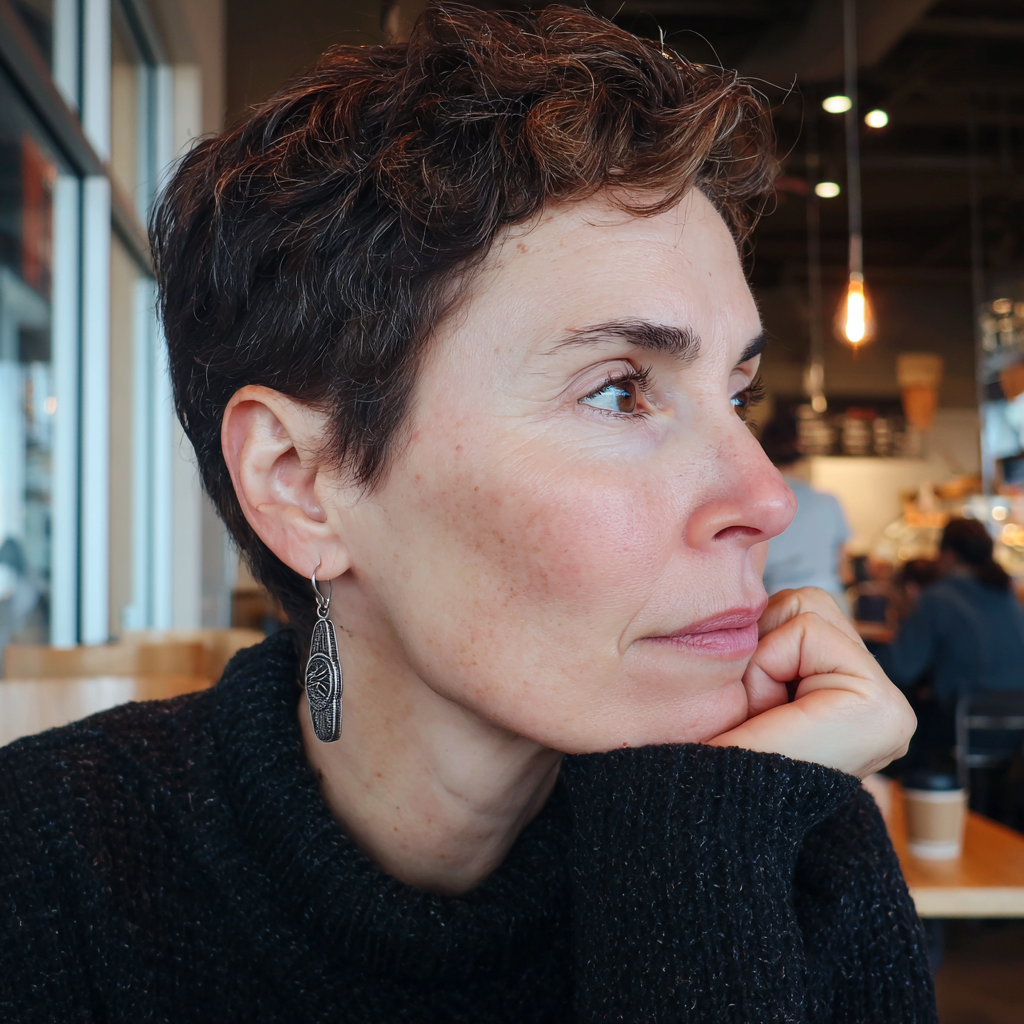 A woman sitting in a coffee shop | Source: No source