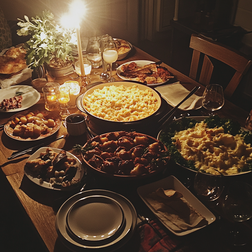 A table full of food | Source: No source