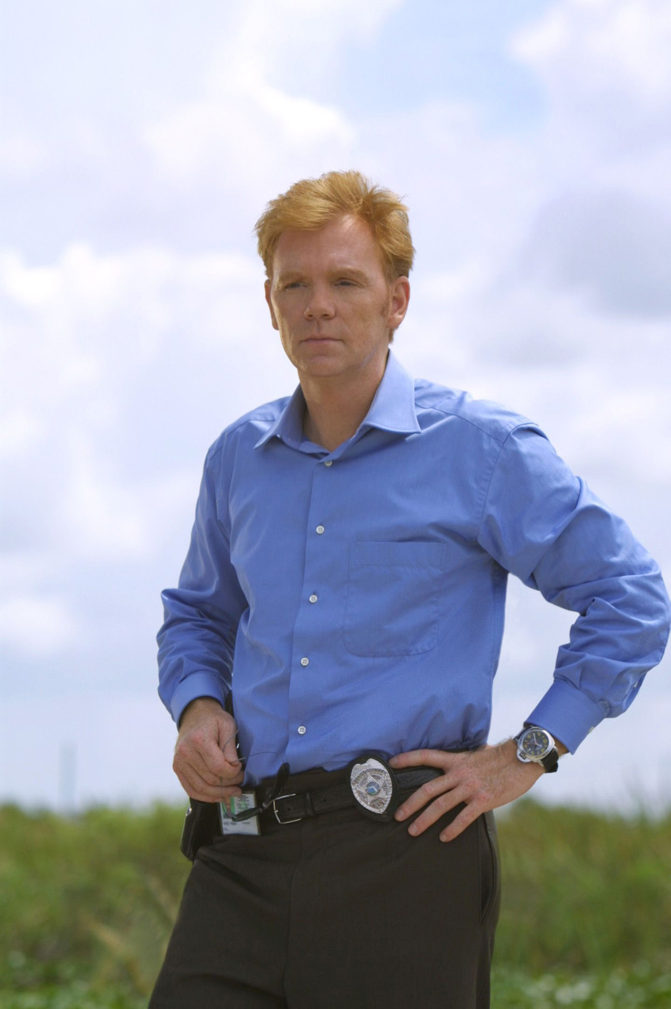 The actor stars as Horatio Caine in "CSI: MIAMI" in July 2002. | Source: Getty Images