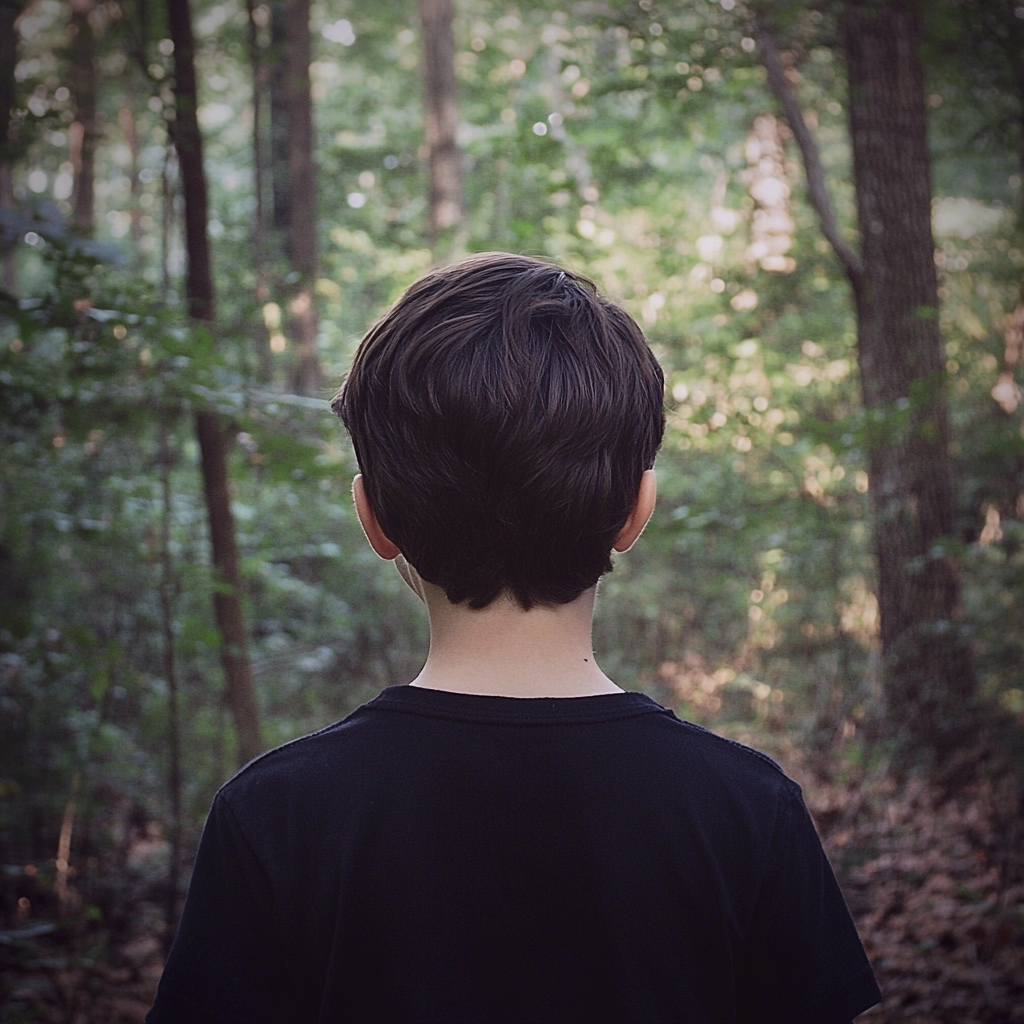 A boy walking in a forest | Source: No source