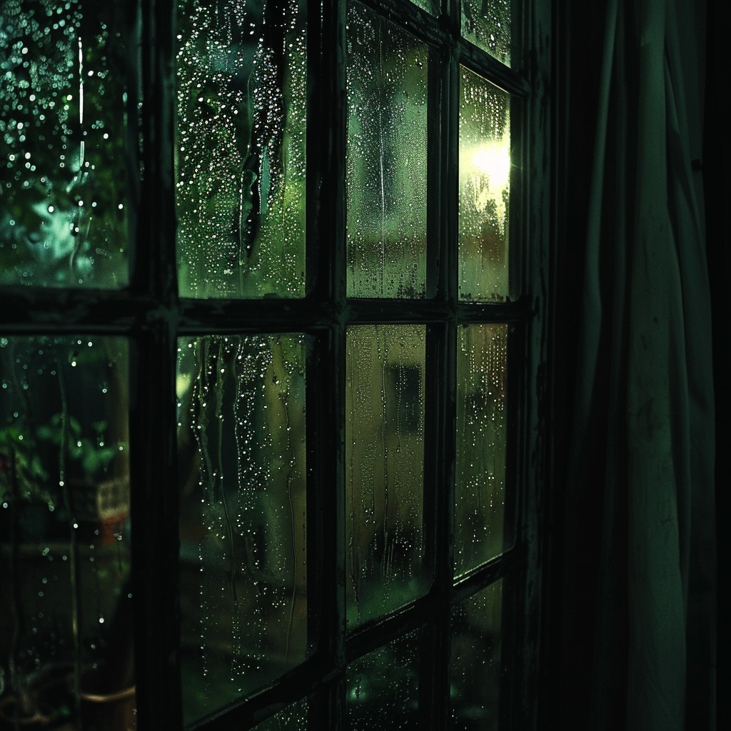 A window stained with drops of rain | Source: No source
