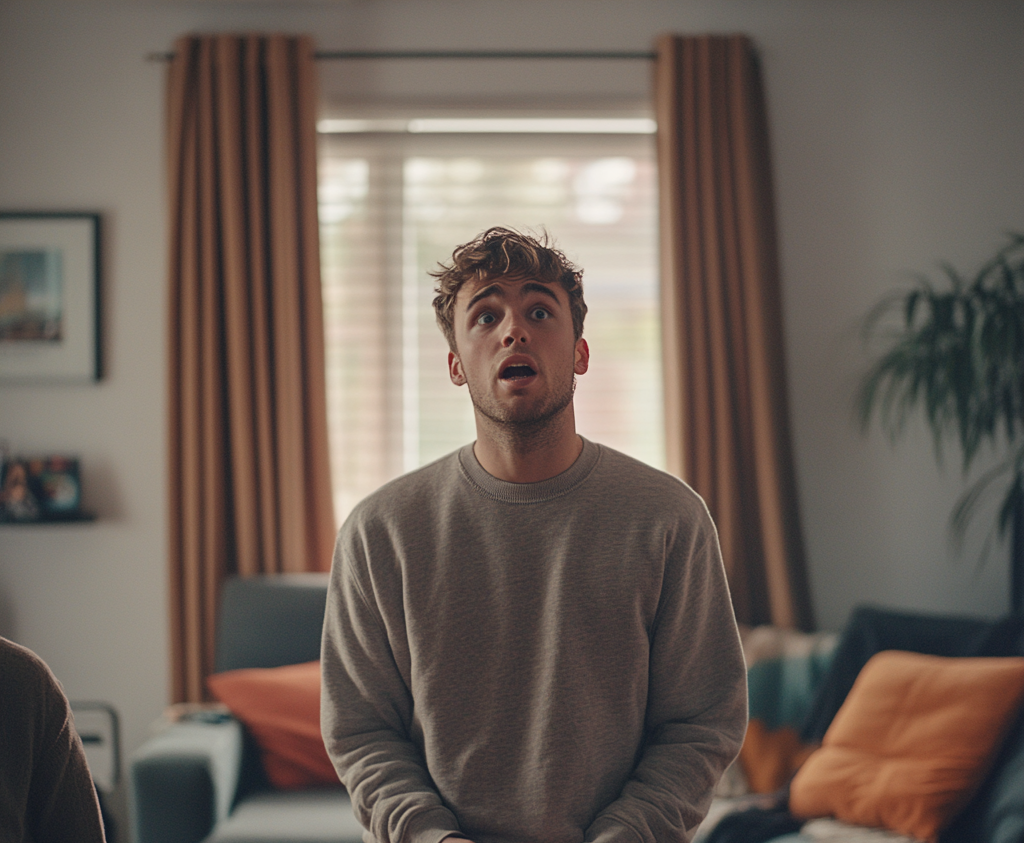 Disappointed man in his living room | Source: No source
