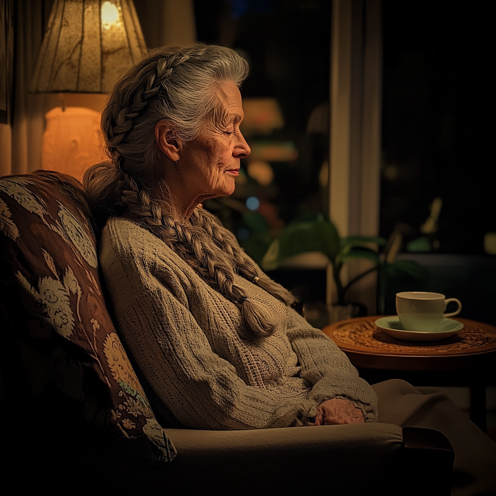 A woman sitting on an armchair | Source: no source