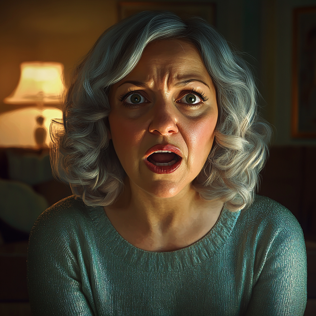 A stunned older woman | Source: no source