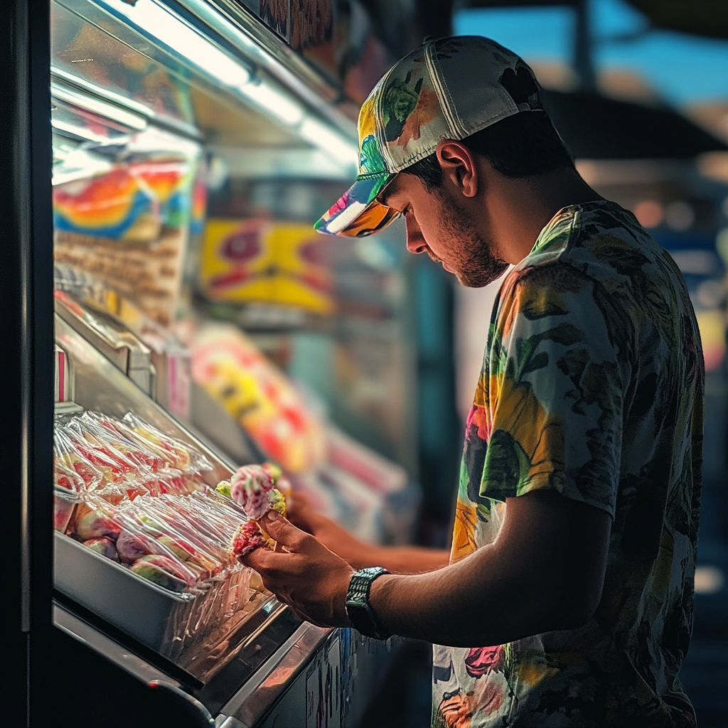 A man picking out ice cream | Source: No source