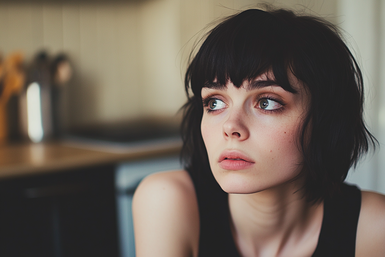 A woman glancing to one side | Source: No source