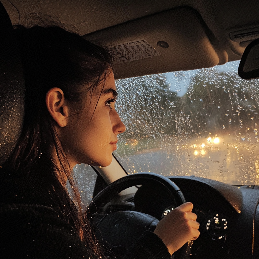 A woman driving a car | Source: No source