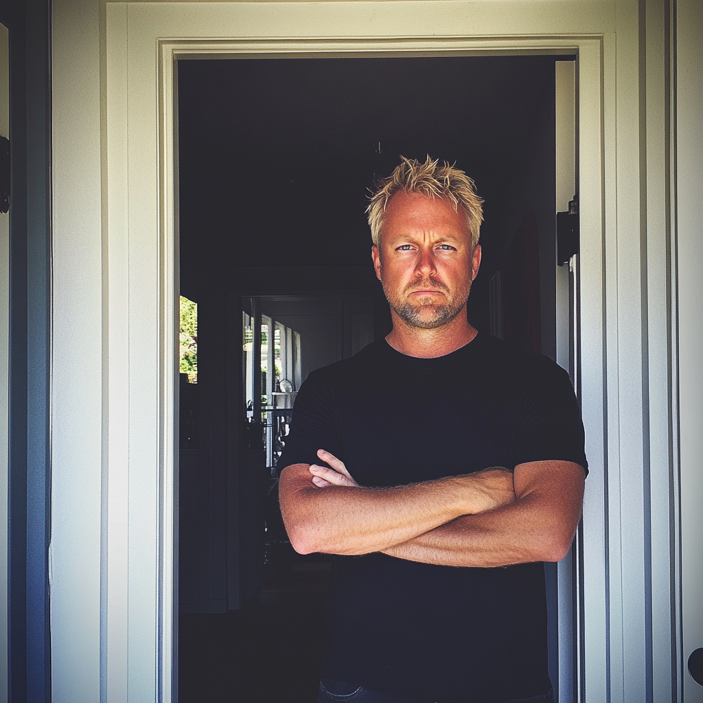 A man standing in a doorway | Source: No source