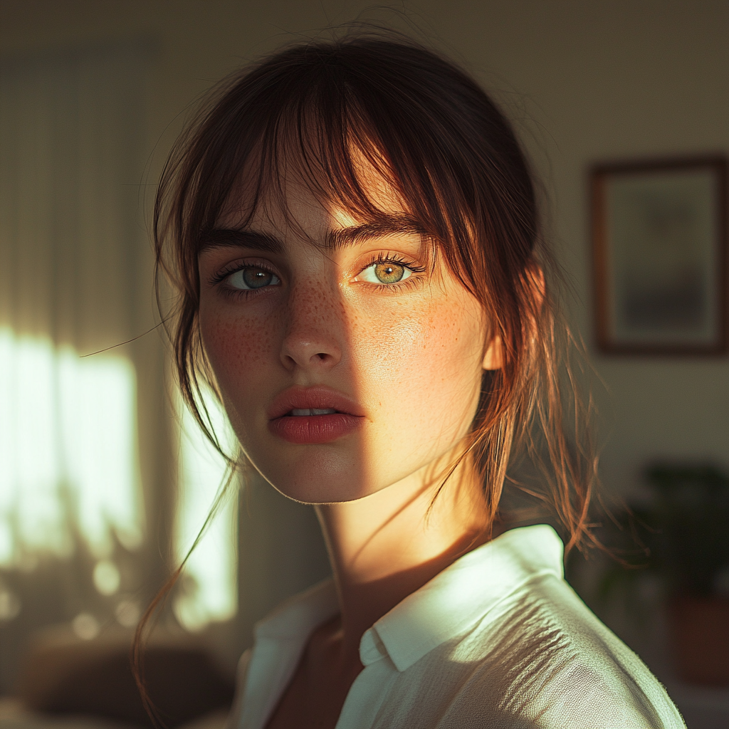 A woman looking straight ahead | Source: No source