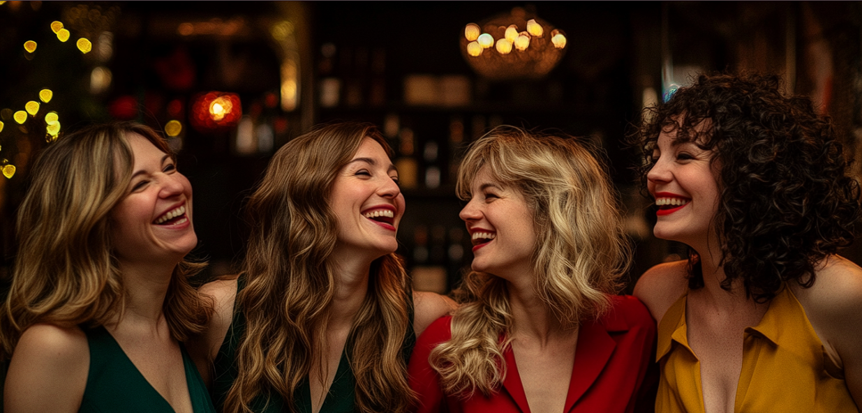 A group of four women laughing together | Source: No source