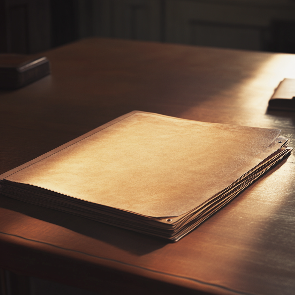 A folder on a table | Source: no source
