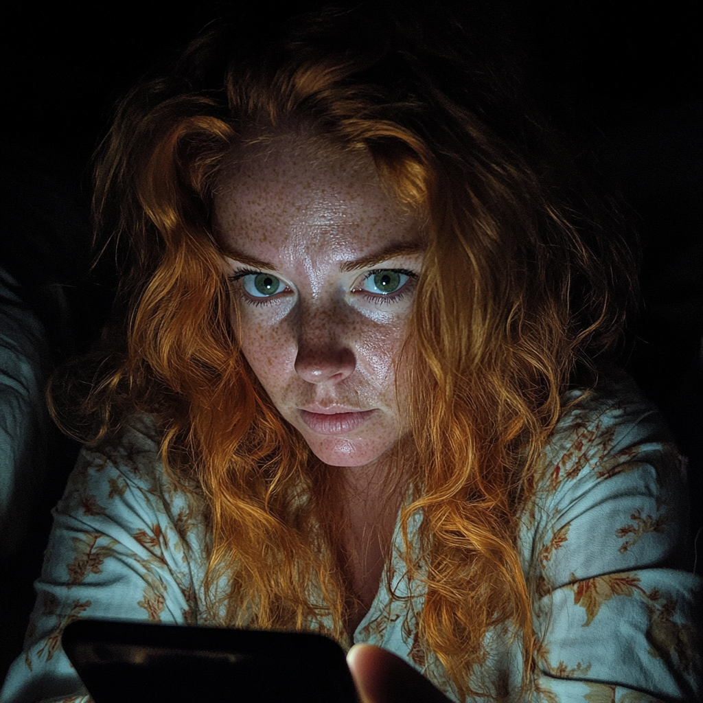 A woman using her phone in bed | Source: no source