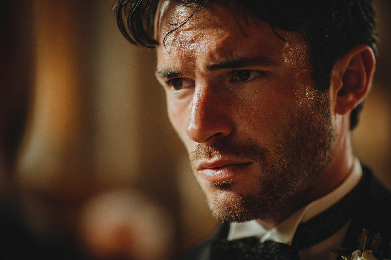 A groom with an earnest expression | Source: No source