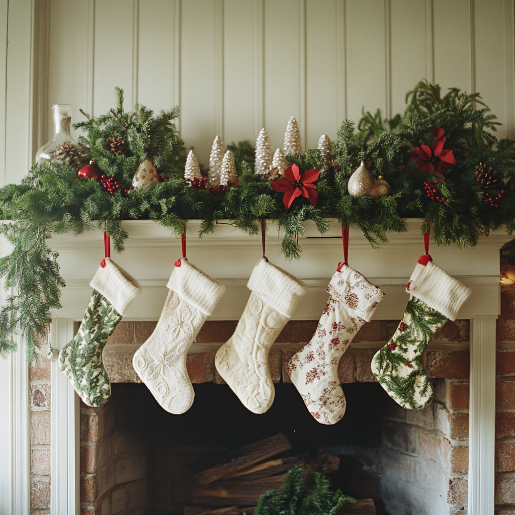 A mantel decorated for Christmas | Source: no source