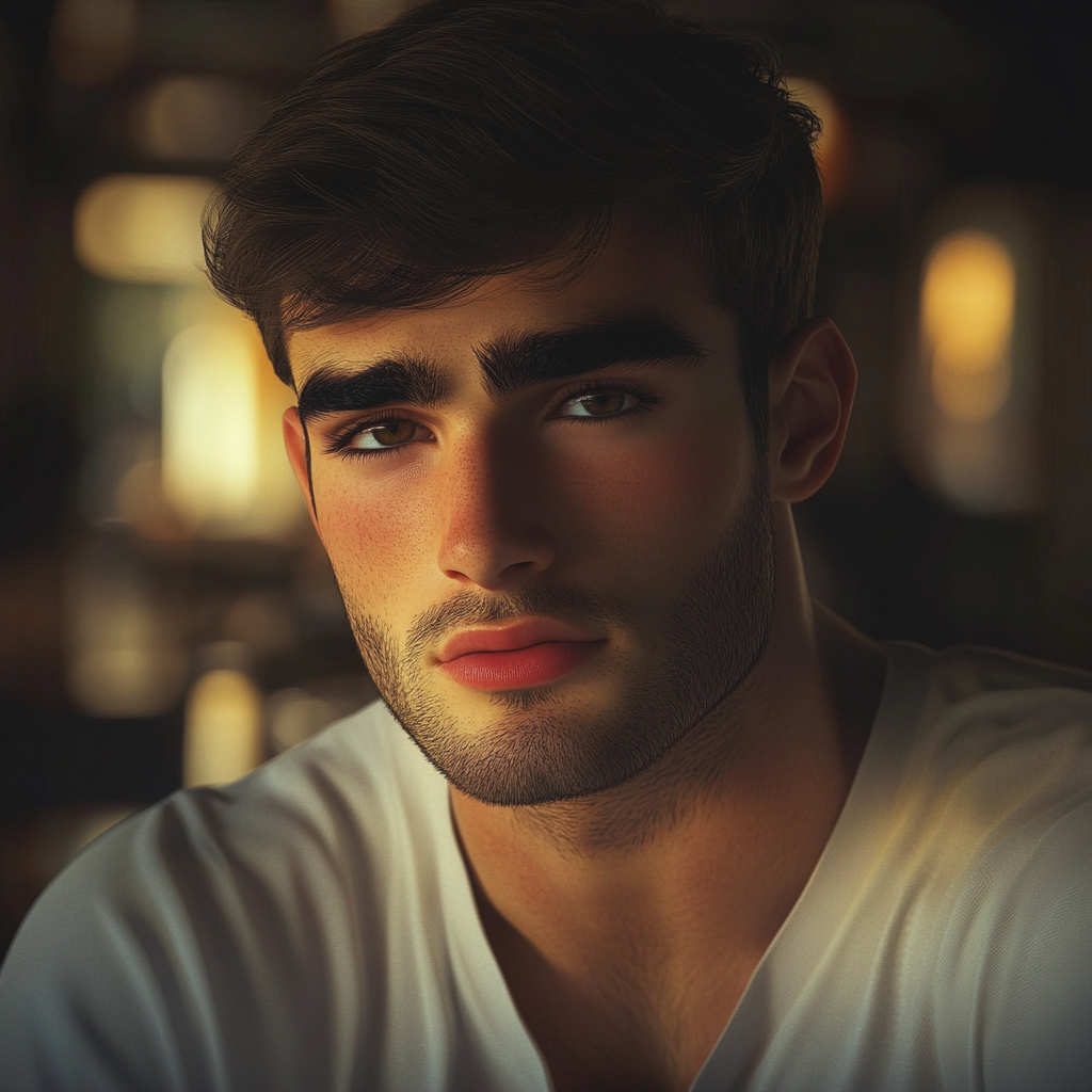 An upset man in a coffee shop | Source: no source