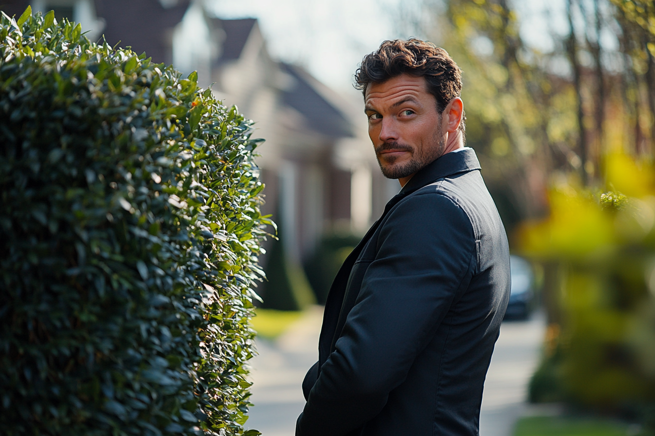 A man examining a hedge | Source: No source