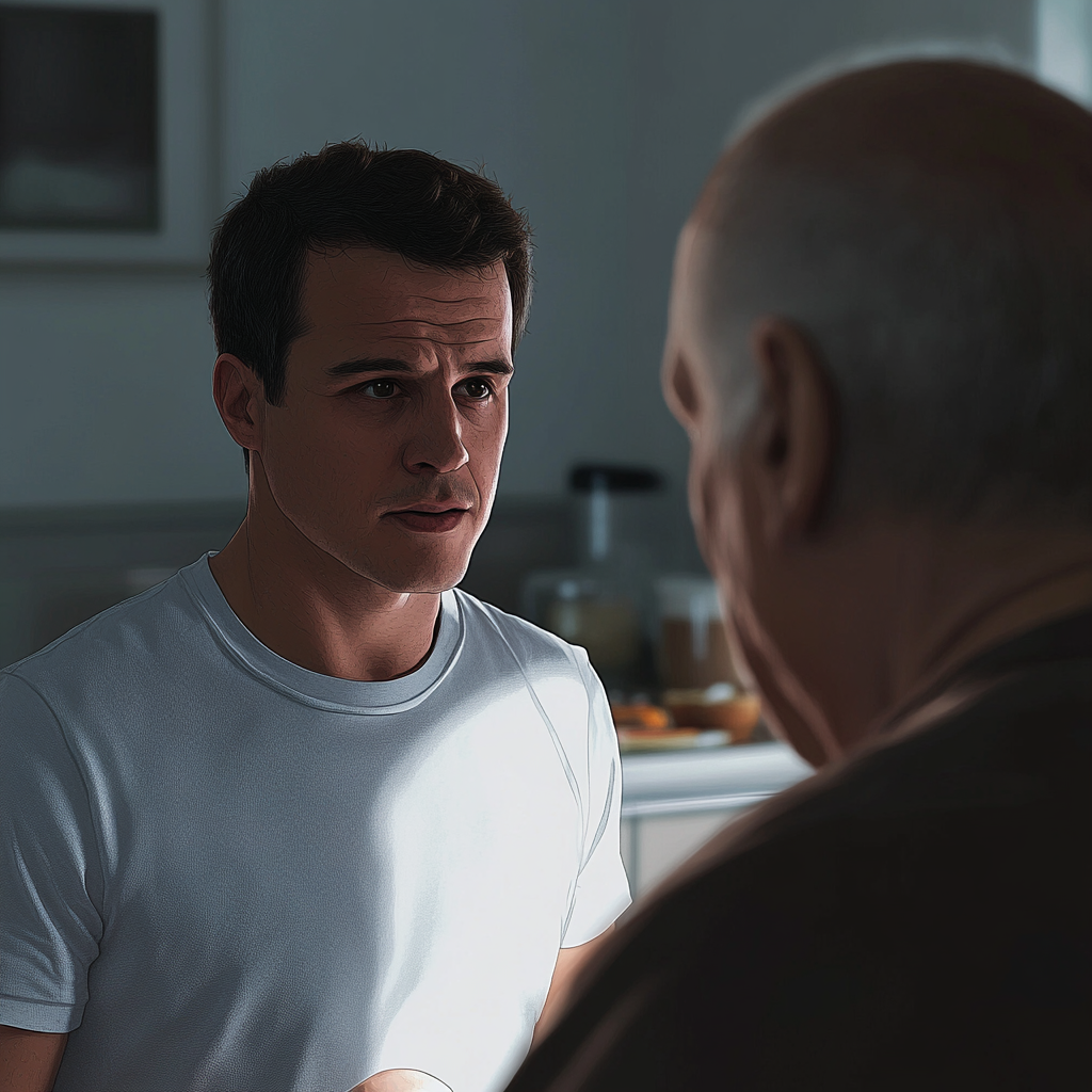 A man talking to his father | Source: no source
