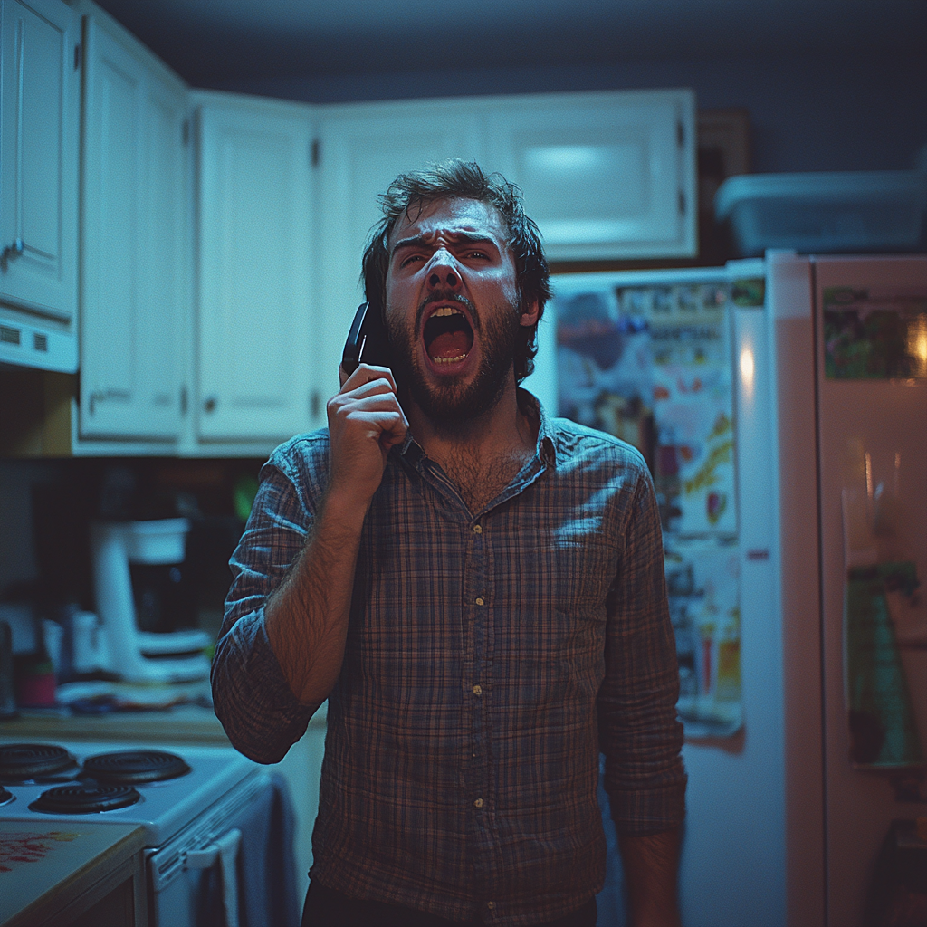 A man shouting on a call | Source: No source