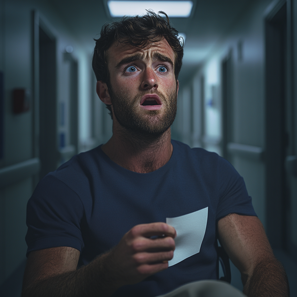 A shocked man in a hospital | Source: No source