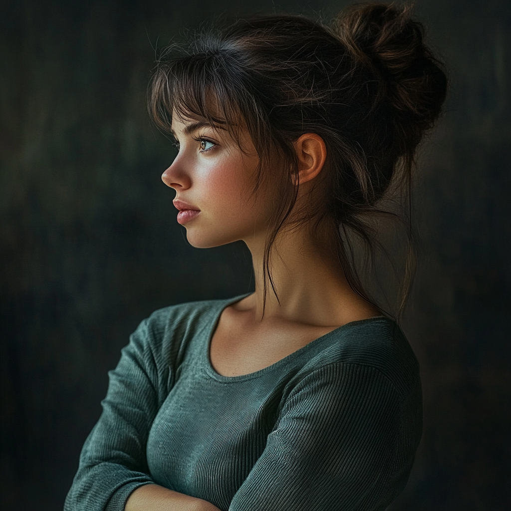 Serious woman with crossed arms | Source: no source