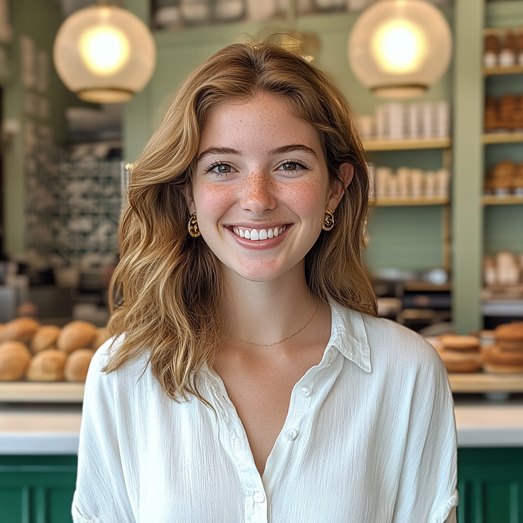 A woman standing in a bakery | Source: No source