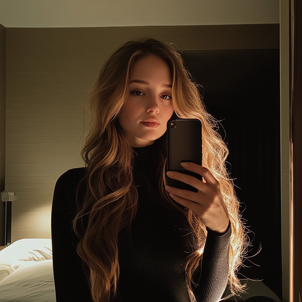 A woman holding a phone | Source: no source