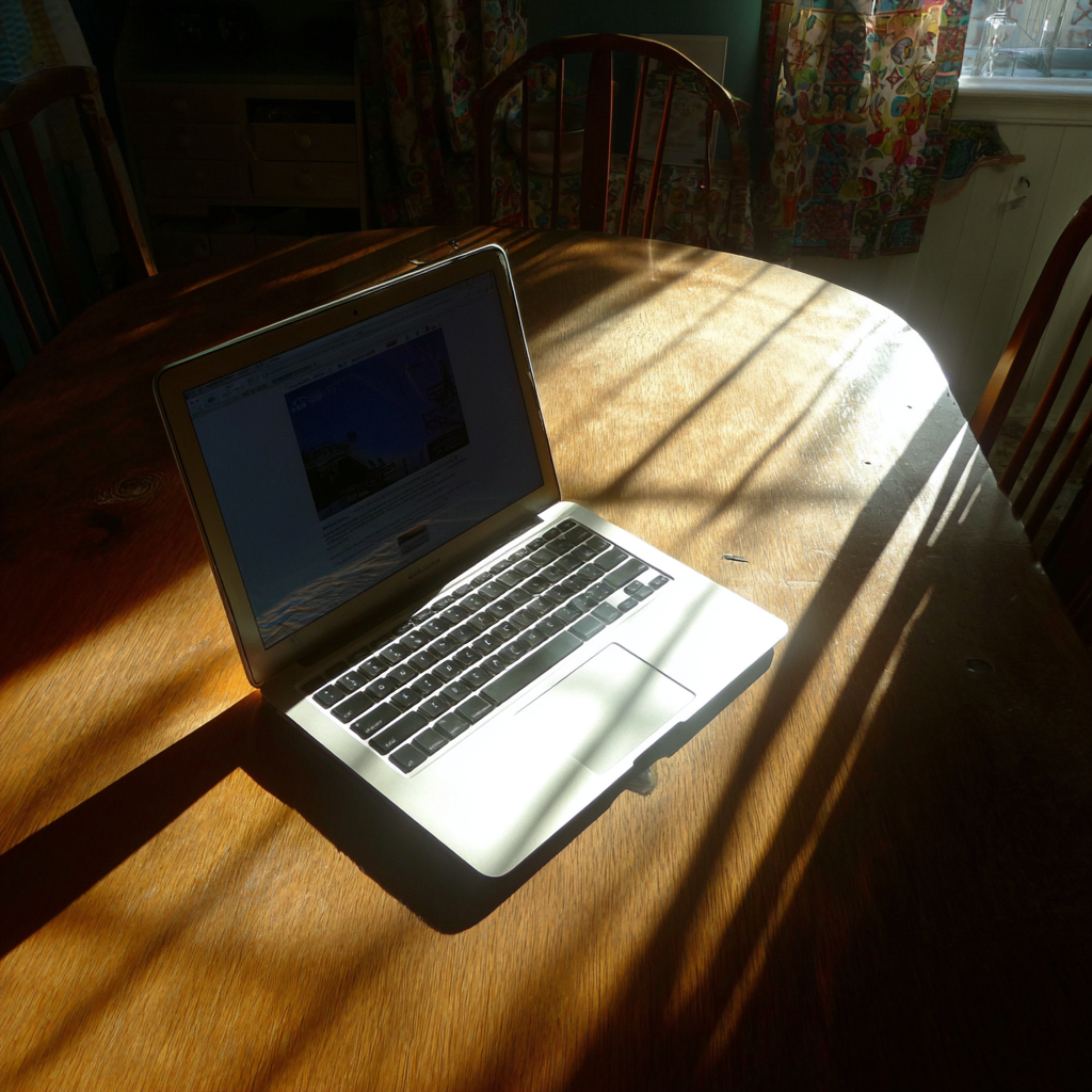 An open laptop on a table | Source: no source