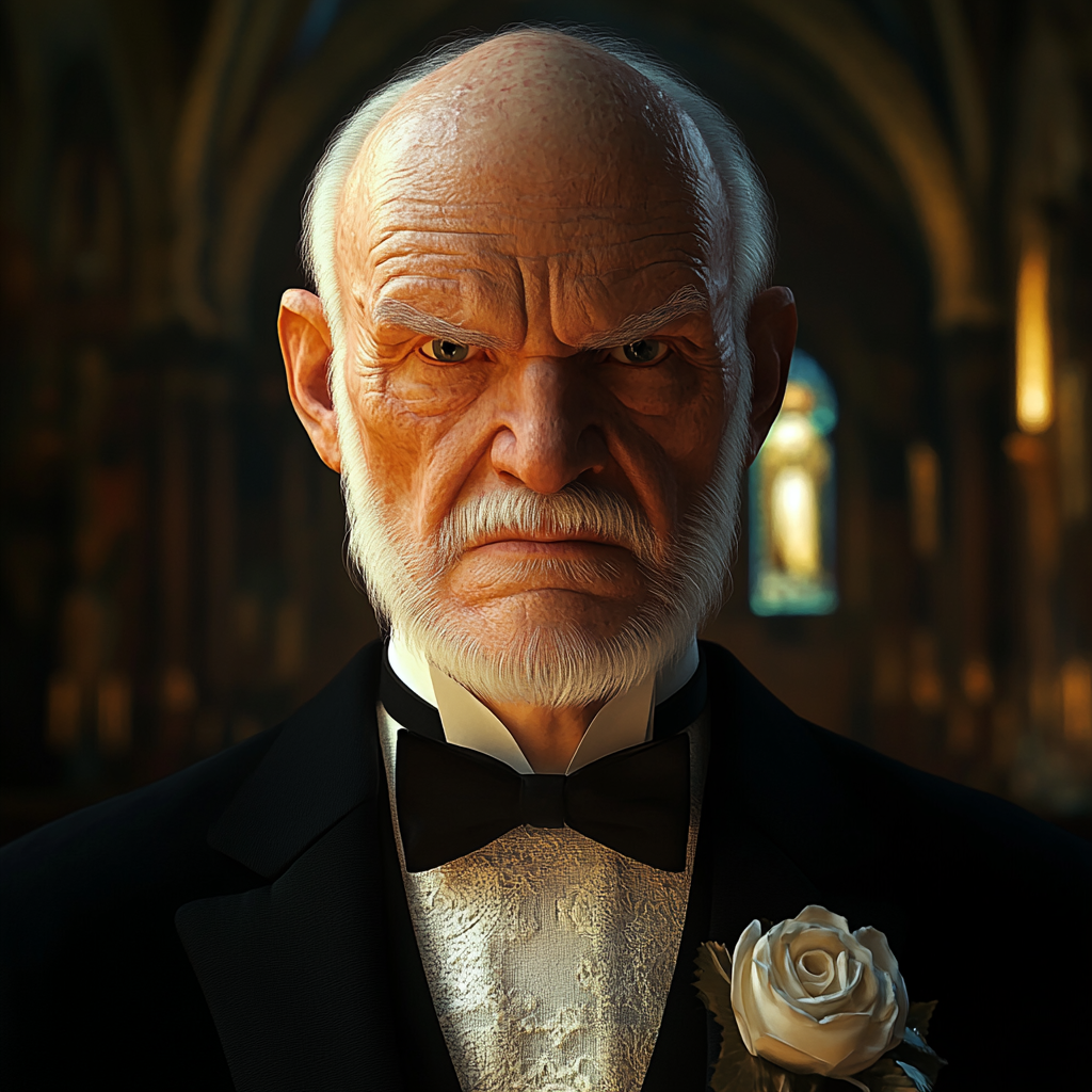 An angry older man standing in a church | Source: No source