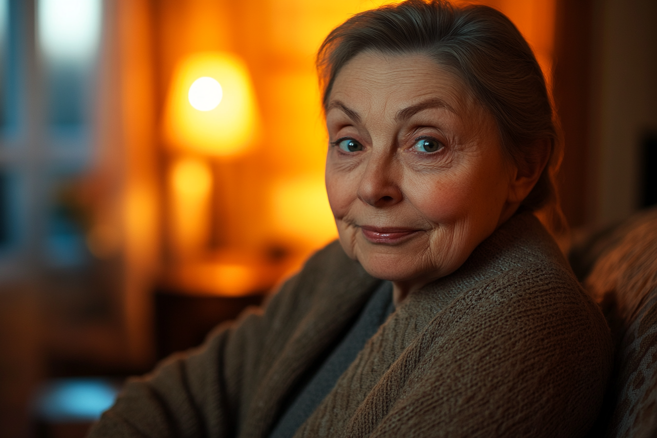 A woman sitting in her living room | Source: No source