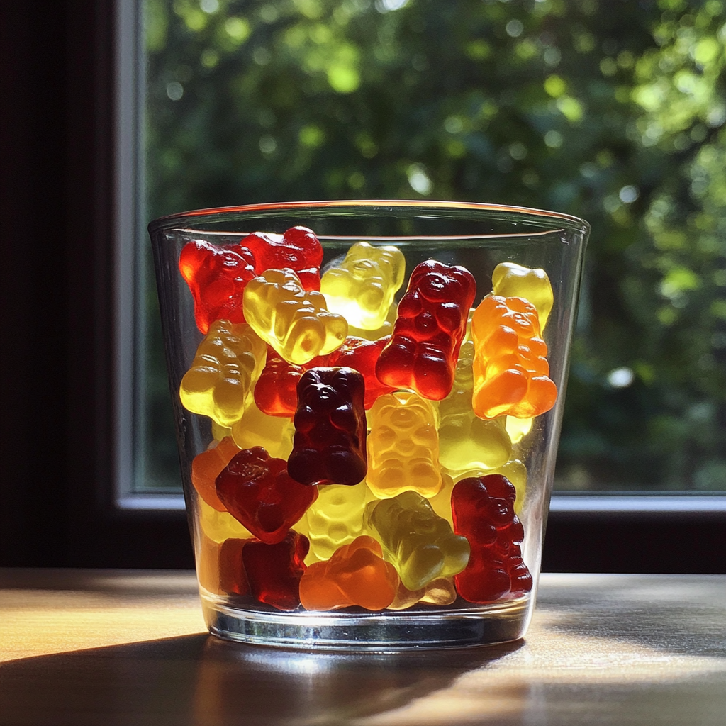 A container of gummy bears | Source: No source